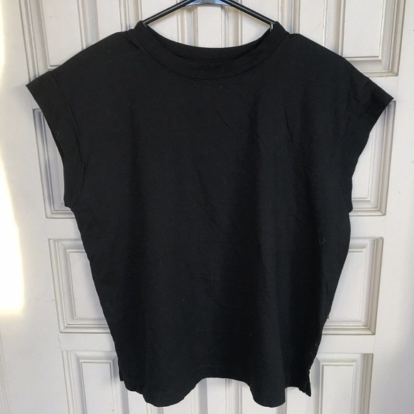 A New Day T Shirt SzM Boxy Black Short Sleeves Cropped NWOT - Picture 9 of 9